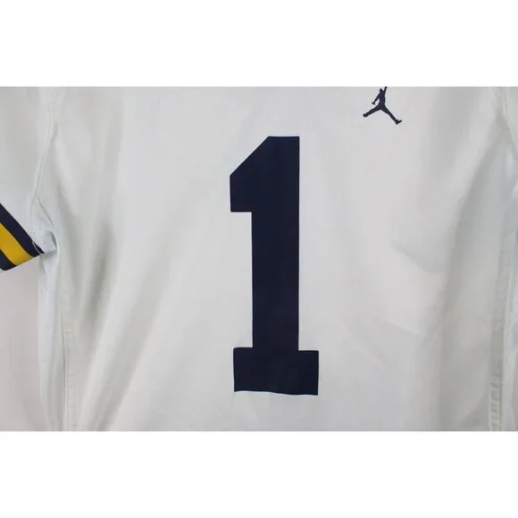Nike Air Jordan Boys Medium Jumpman University of Michigan Football Jersey White